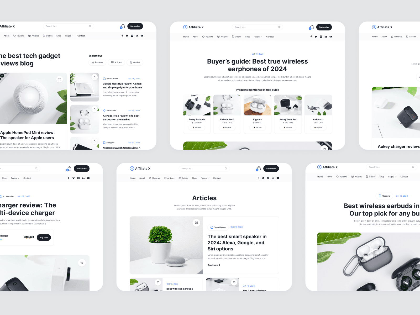 Affiliate X review website theme preview