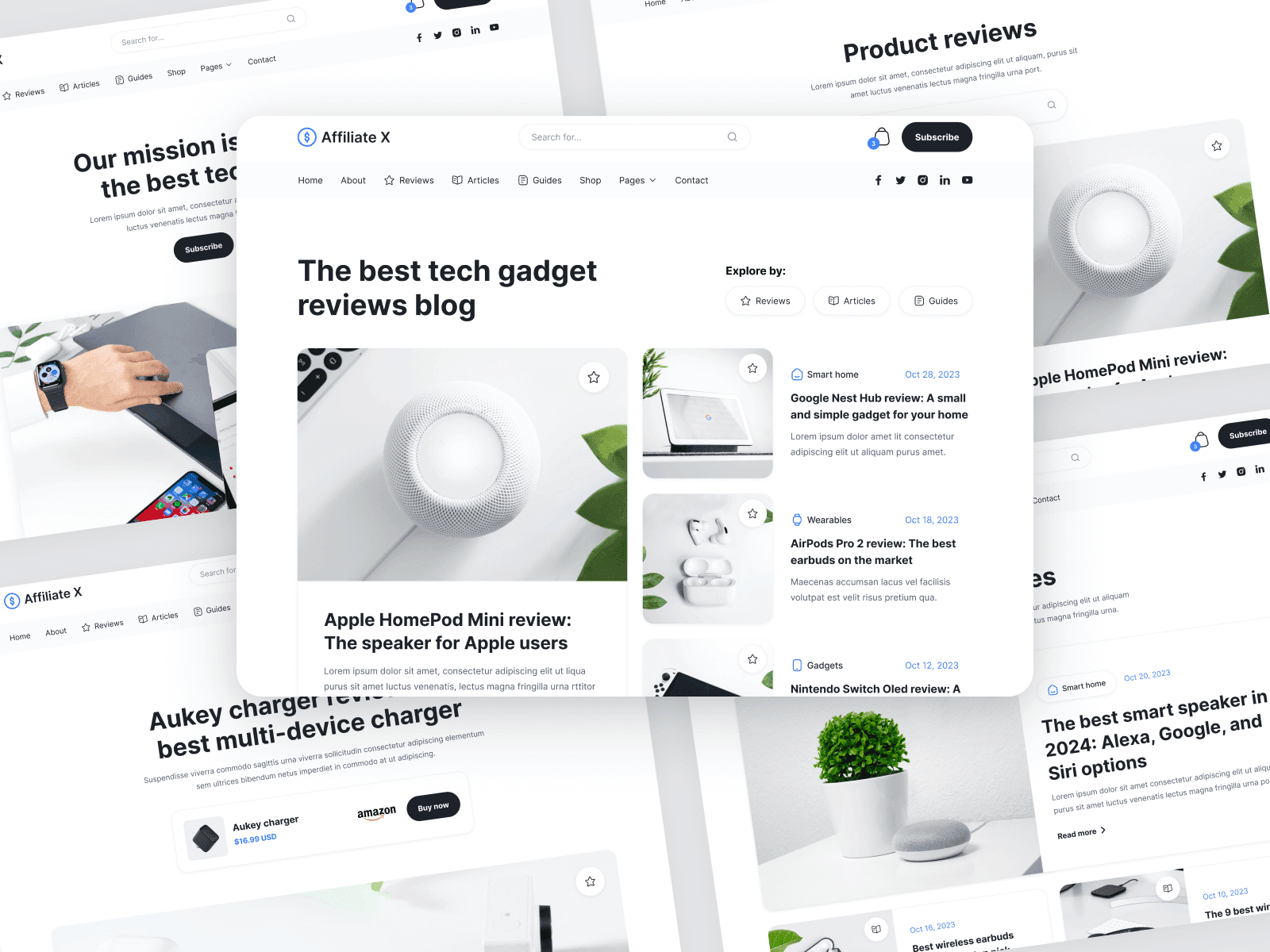 Affiliate X blogging template preview